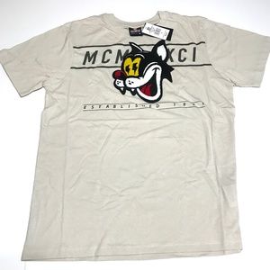 Mens Southpole T-Shirt Size M Chenille Cartoon Cat